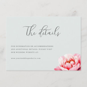 Tarjeta De Recepción Floral Peonía Menta Serena