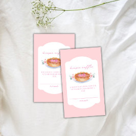 Tarjeta De Recepción Floral Pie Raspberry Diaper Raffle Baby Shower