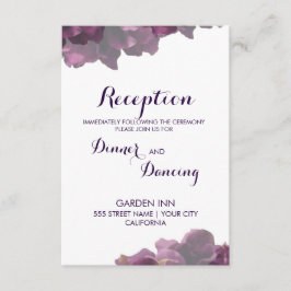 Tarjeta de Recepción Floral Púrpura