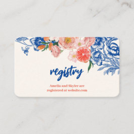 Tarjeta De Recepción Floral que es el registro de duchas nupciales más 