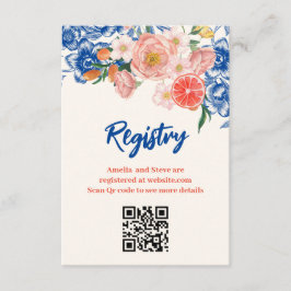 Tarjeta De Recepción Floral que es el registro de duchas nupciales más 
