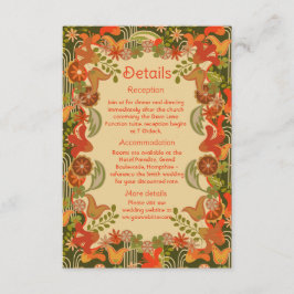 Tarjeta De Recepción Floral Retro