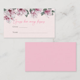 Tarjeta De Recepción Floral rosa | Adivina cuántos besos