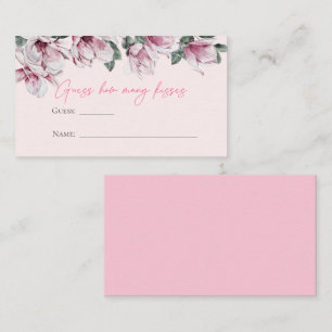 Tarjeta De Recepción Floral rosa   Adivina cuántos besos