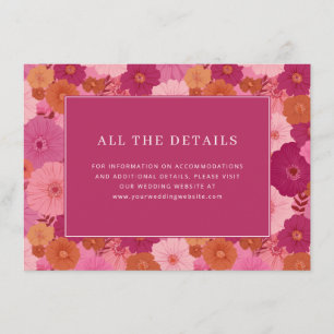 Tarjeta De Recepción Floral Rosa Alegre