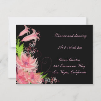 Tarjeta de Recepción Floral Rosa Romántica Elegant