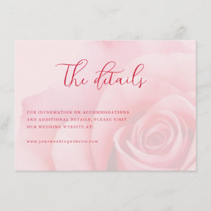 Tarjeta De Recepción Floral Rosa Romántico