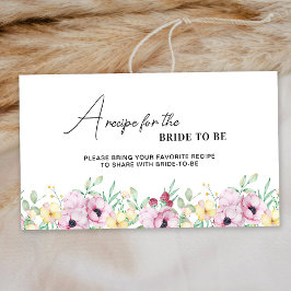 Tarjeta De Recepción Floral rosa Una receta de novia