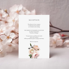 Tarjeta de recepción floral Rubor - Novia romántic