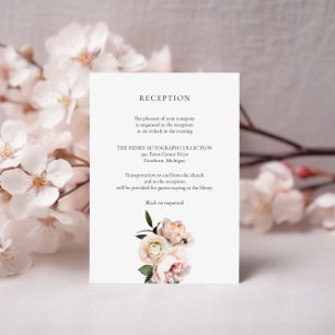 Tarjeta de recepción floral Rubor - Novia romántic