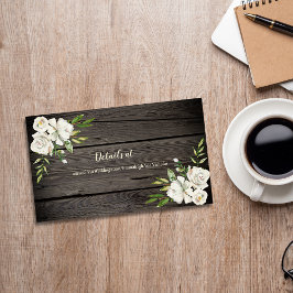 Tarjeta De Recepción Floral rústica de madera de granero