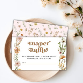 Tarjeta De Recepción Floral silvestre Baby Shower Diaper Raffle