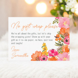 Tarjeta De Recepción Floral sin ajuste de regalo Floral Bridal display