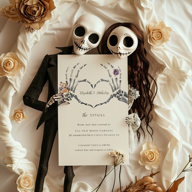 Tarjeta De Recepción Floral Skeleton | Detalles de invitado de Boda de  (Subido por el creador)