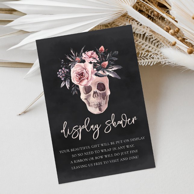 Tarjeta De Recepción Floral Skull Halloween Display Shower (Subido por el creador)
