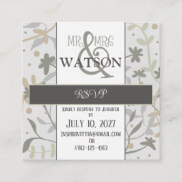 Tarjeta De Recepción Floral Sprigs Modernidad Elegante Inespiritividad 