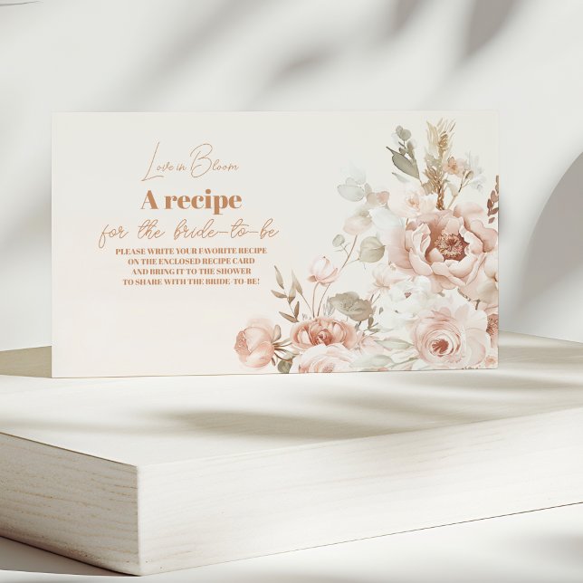 Tarjeta De Recepción Floral suave rosa Pampas Ducha de novias (Subido por el creador)