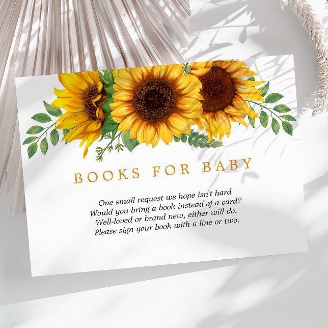 Tarjeta De Recepción Floral Sunflower Rustic Baby Shower Libros Para Be (Subido por el creador)