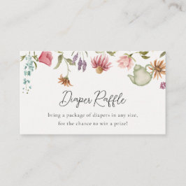 Tarjeta De Recepción Floral Tea Baby Shower Diaper Raffle Card