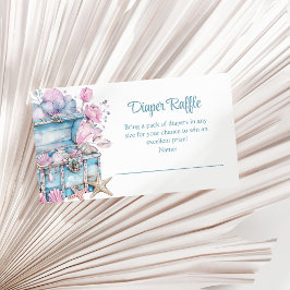 Tarjeta De Recepción Floral Treasure Chest Underwater Diaper Raffle