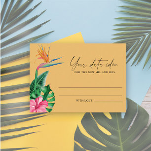 Tarjeta De Recepción Floral tropical - Ideas para una noche de cita \ T