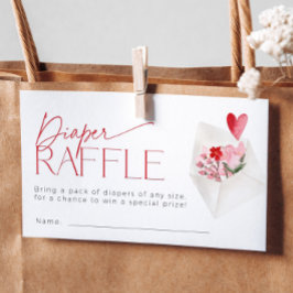 Tarjeta De Recepción Floral Valentine Diaper Raffle Ticket Baby Shower