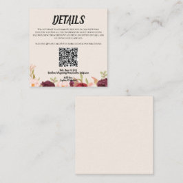 Tarjeta De Recepción Floral Watercolor Wedding