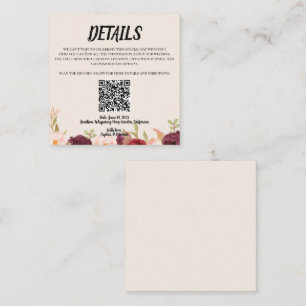Tarjeta De Recepción Floral Watercolor Wedding