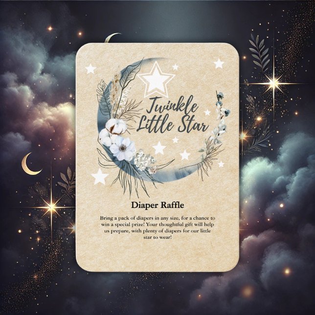 Tarjeta De Recepción Floral White Twinkle Little Star Baby Shower (Subido por el creador)