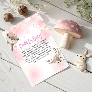 Tarjeta De Recepción Floral Woodland Animals Books for Baby Card