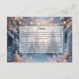 Tarjeta De Recepción Florales de invierno en Boda de cerdos de escarcha