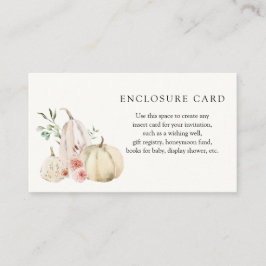 Tarjeta De Recepción Florales Rosadas Rubor y Calabaza Personalizadas