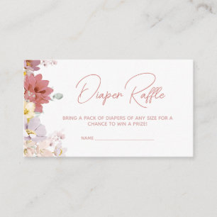 Tarjeta De Recepción Florals Baby Bloom Baby Shower Diaper Raffle