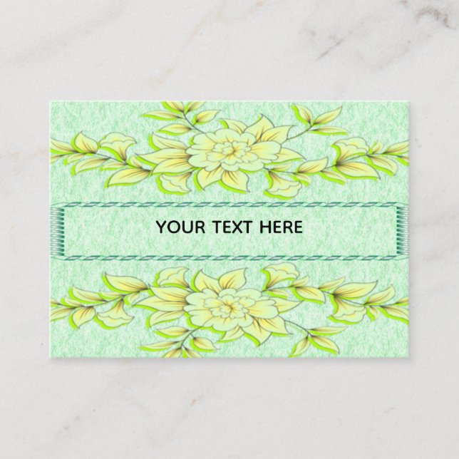 Tarjeta De Recepción flores amarillas (Anverso)