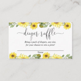 Tarjeta De Recepción Flores amarillas girasoles bebé ducha pañales rifa