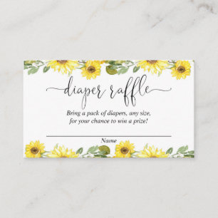 Tarjeta De Recepción Flores amarillas girasoles bebé ducha pañales rifa