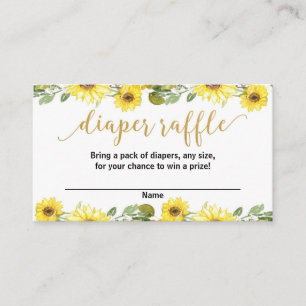 Tarjeta De Recepción Flores amarillas girasoles bebé ducha pañales rifa