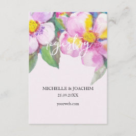 Tarjeta De Recepción Flores artísticas de color acuático