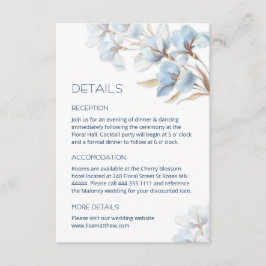 Tarjeta De Recepción Flores Artísticas de Oro Azul