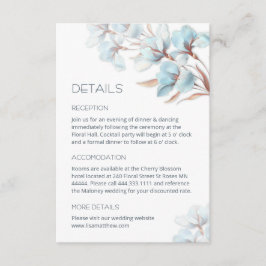 Tarjeta De Recepción Flores Artísticas Rosa Turquesa Dorado