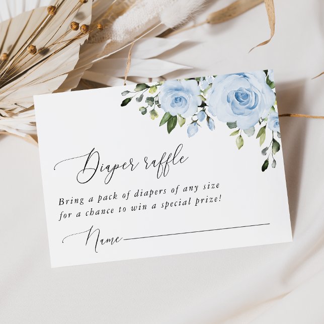 Tarjeta De Recepción Flores azul turbias, vegetación, boho, pañal Raffl (Subido por el creador)