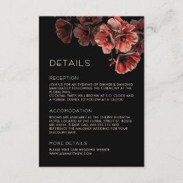 Tarjeta De Recepción Flores Azules Casuales Blancos