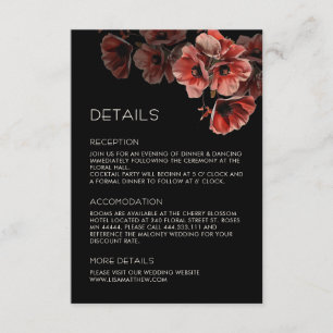 Tarjeta De Recepción Flores Azules Casuales Blancos