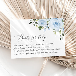 Tarjeta De Recepción Flores azules turbias, vegetación, boho, libros pa