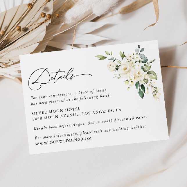 Tarjeta De Recepción Flores Blancas, Flores Crema, Detalles de Boda  (Subido por el creador)