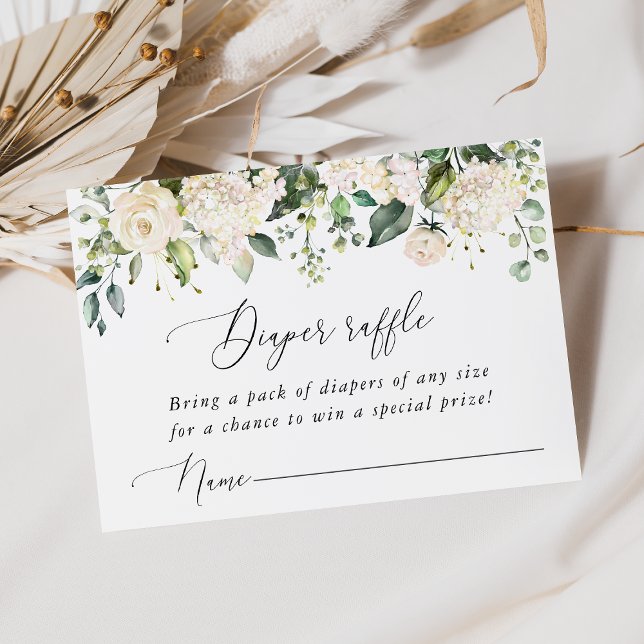 Tarjeta De Recepción Flores blancas, flores de crema, boho, pañales (Subido por el creador)