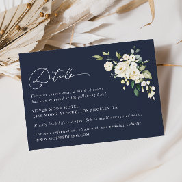 Tarjeta De Recepción Flores blancas, flores de crema, detalles Bodas