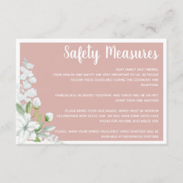Tarjeta De Recepción Flores blancas románticas medidas de seguridad bod