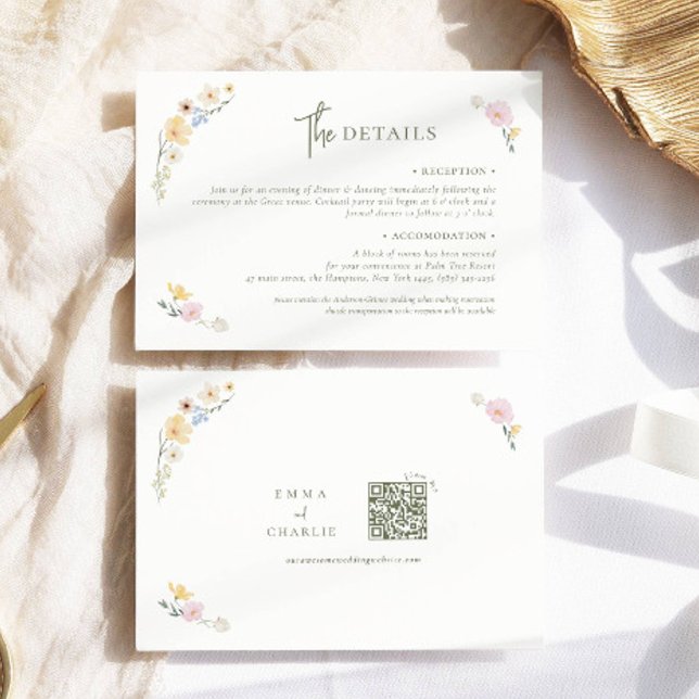 Tarjeta De Recepción Flores Boho Pastel Boda de caligrafía elegante (Subido por el creador)