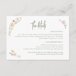 Tarjeta De Recepción Flores Boho Pastel Boda de caligrafía elegante